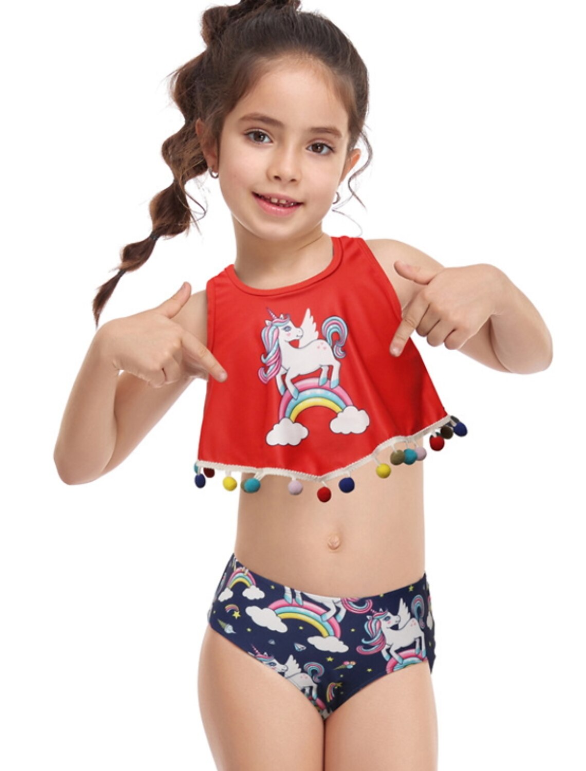 Girls Baby Kids Unicorn Swimming Costume Beach Swimsuit Swimwear Age 3-10 Years 