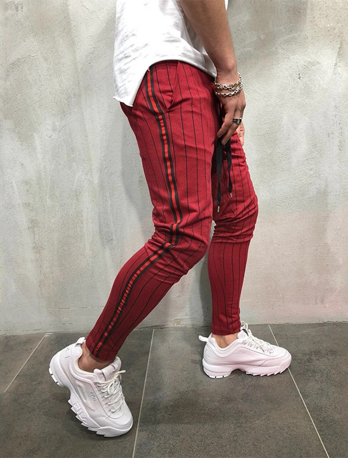 Hombre Casual Pantalones Pantalones de chándal Correa Cintura elástica  Longitud total Pantalones Casual Diario Microelástico Raya Transpirable  Ligero Media cintura Verde Trébol Negro Rojo L XL XXL 3XL 8966728 2022 –  $26.17