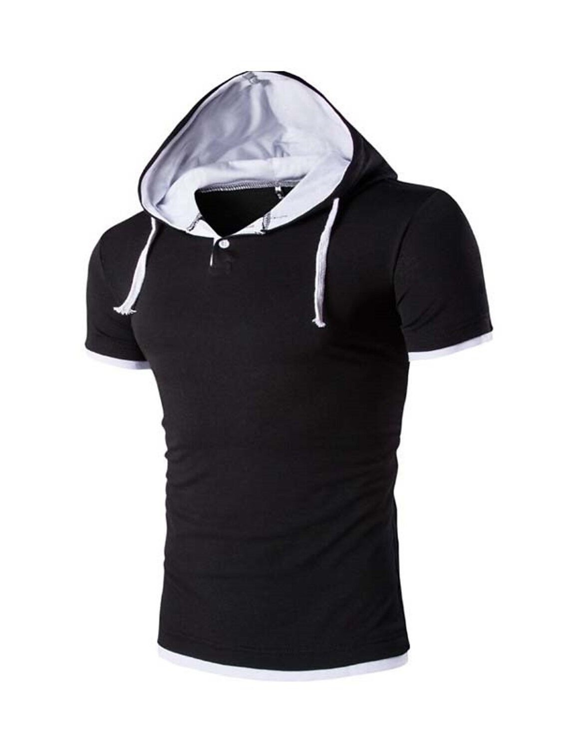 Men's T shirt Solid Color Hooded Casual 