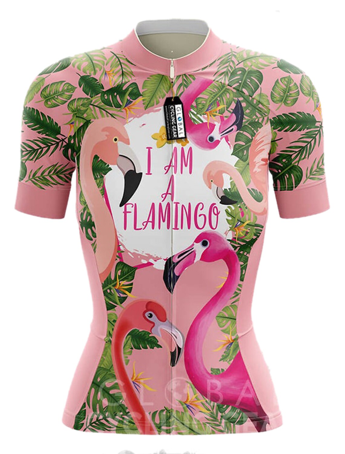 Womens Cycling Jersey Short Sleeve Flamingo Floral Botanical Bike Shirt Top Mountain Bike Sports 