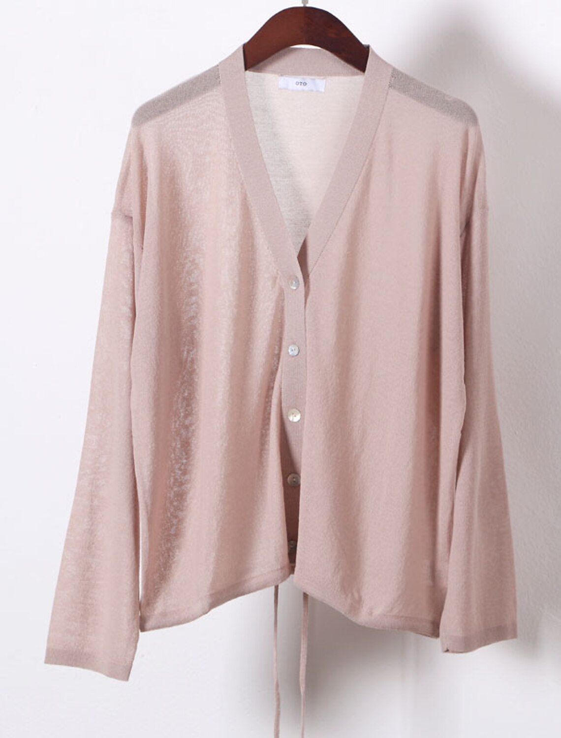 Cardigan Lace up Knitted Pure Color 