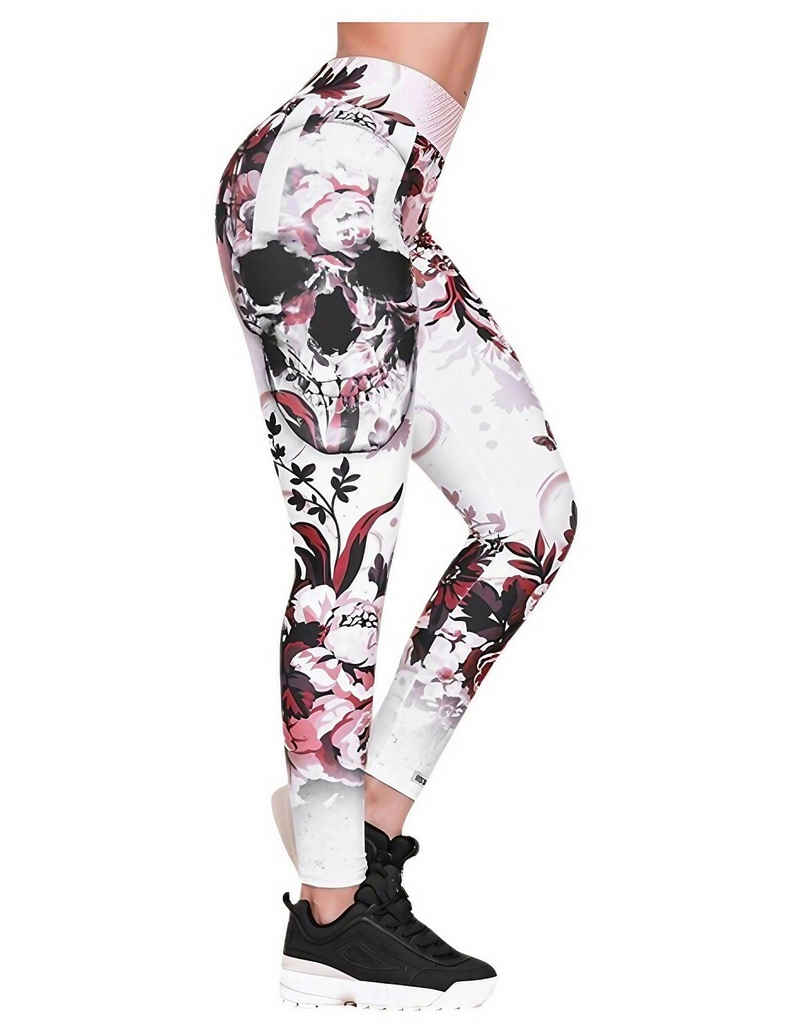 leggings yoga a vita alta con stampa teschio per donna - extra morbidi -  leggings da allenamento pantaloni rosa asciutti del 8352949 2022 a $13.55