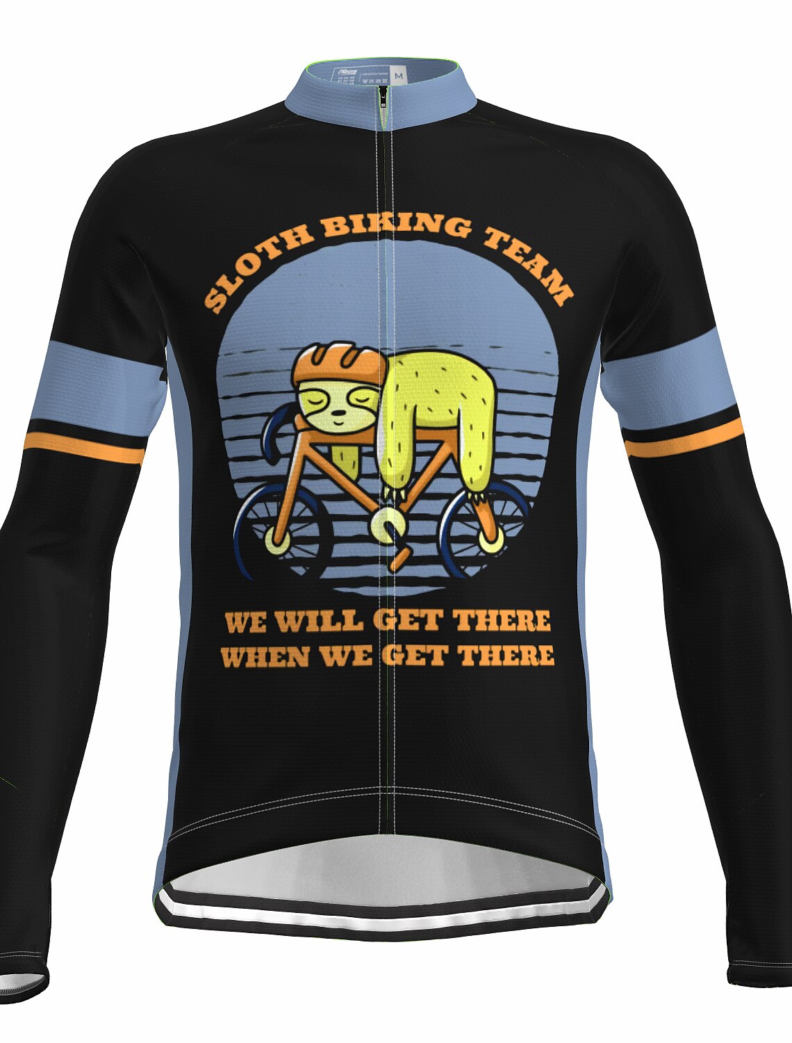 BIKE BEER Yellow Sloth Long Sleeve Cycling Jersey Autumn and Winter Cycling Top 