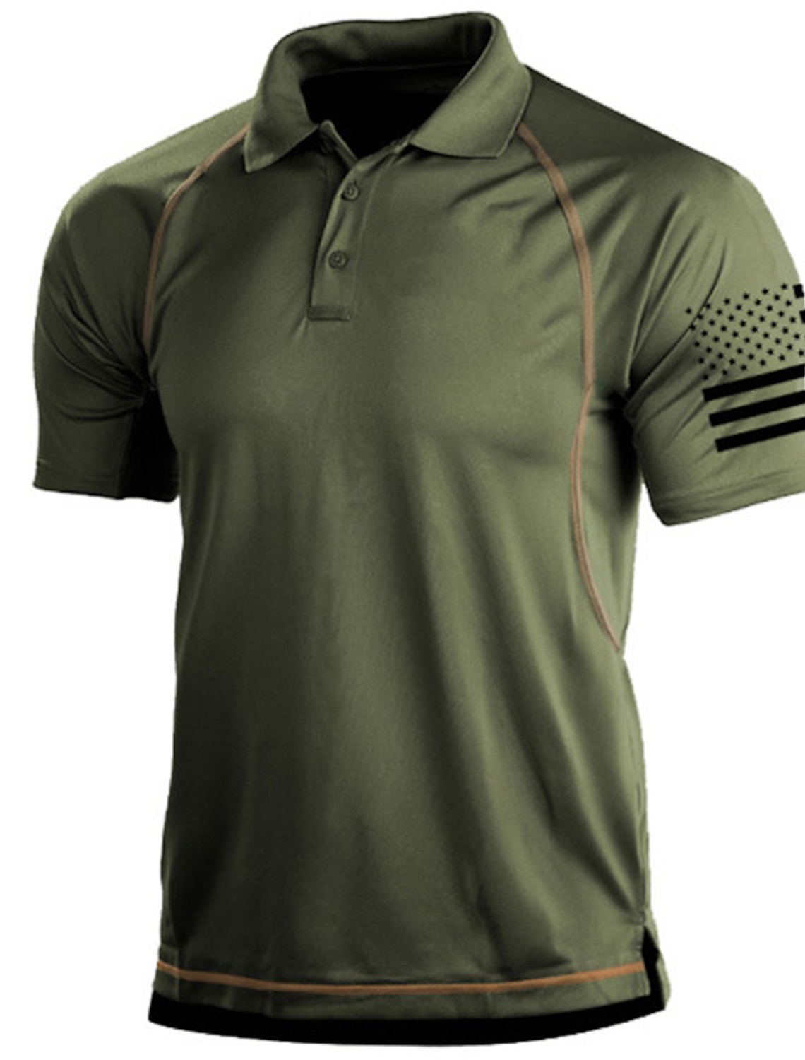 AKARMY Men's Military Short Sleeve T-Shirt Tactical Cargo Pullover Polo Shirts Outdoor Camo Shirt with 1/4 Zipper