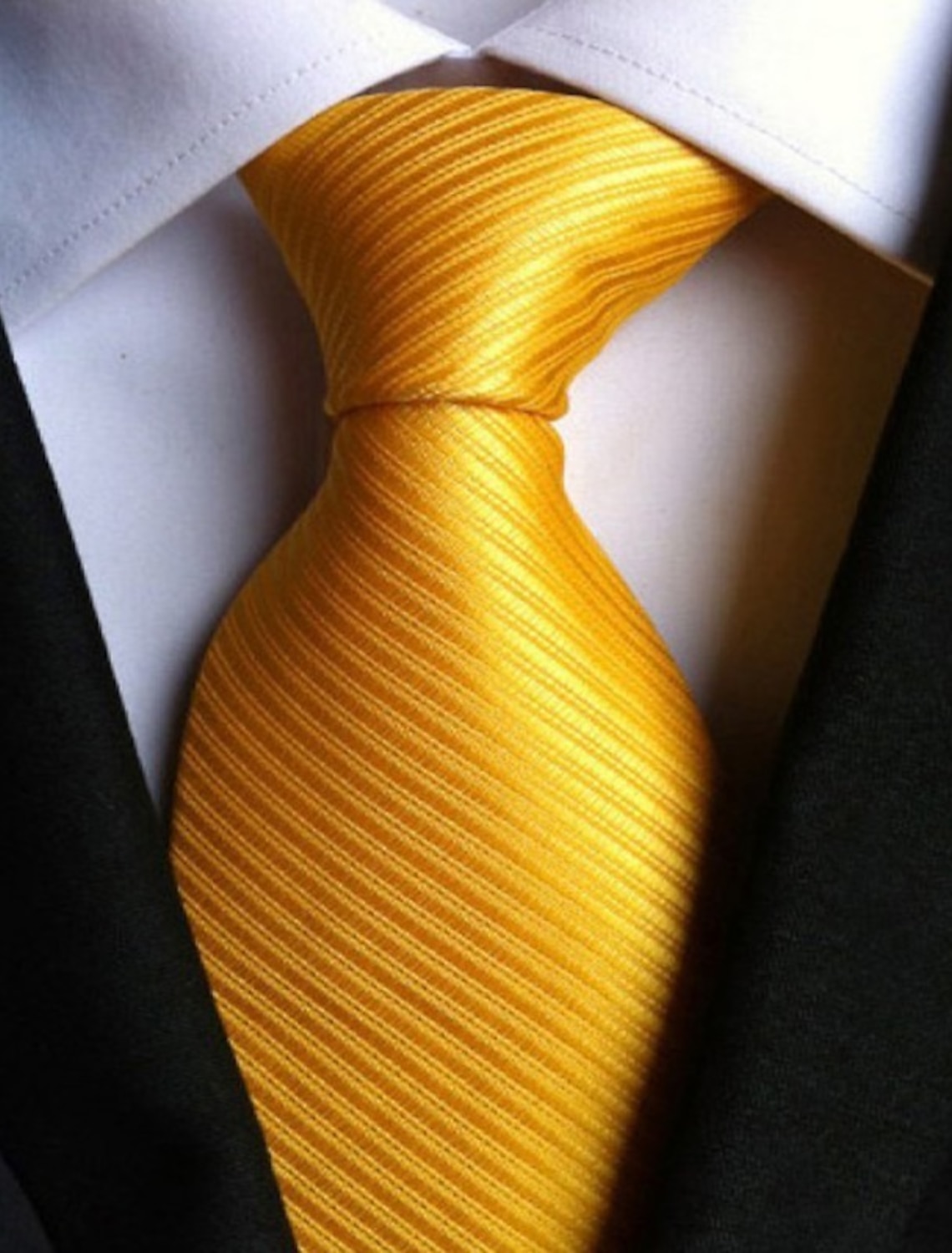 Orange Black Mens Skinny Tie Woven Striped Formal Casual Necktie by DQT 