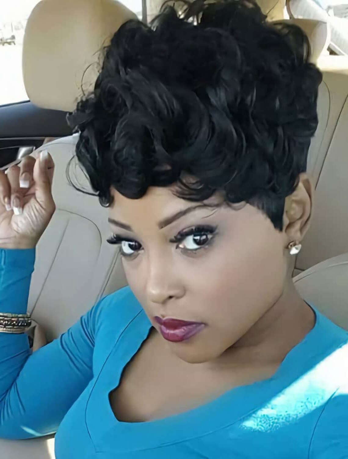 Piexie Cut Wigs for Women Black Pixie Cut Wig Short Pixie Wigs for Black  Women Short Black Curly Pixie Wigs Natural Wavy Synthetic Hair Wigs Short  Layered Wig For Black Women 9031371
