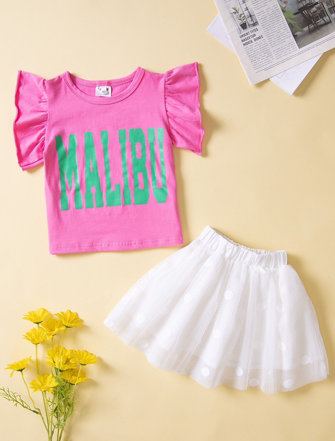 Bambino Da ragazza T-shirt e Gonna Completo 2 pezzi Senza maniche Rosa  Alfabetico Informale Giornaliero Standard 1-5 anni del 9084975 2022 a $23.74