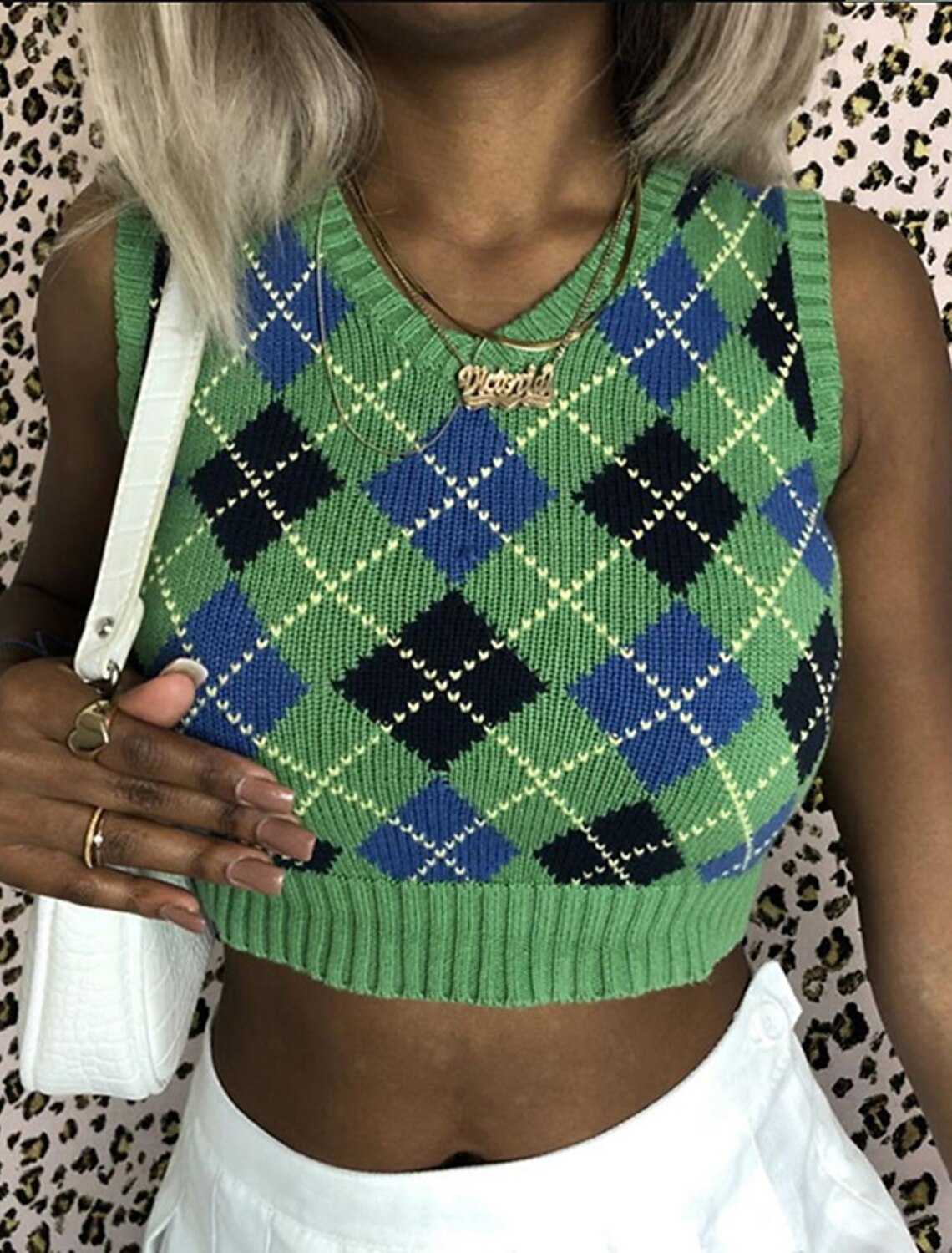 Sweater Vest Jumper Knit Cropped 