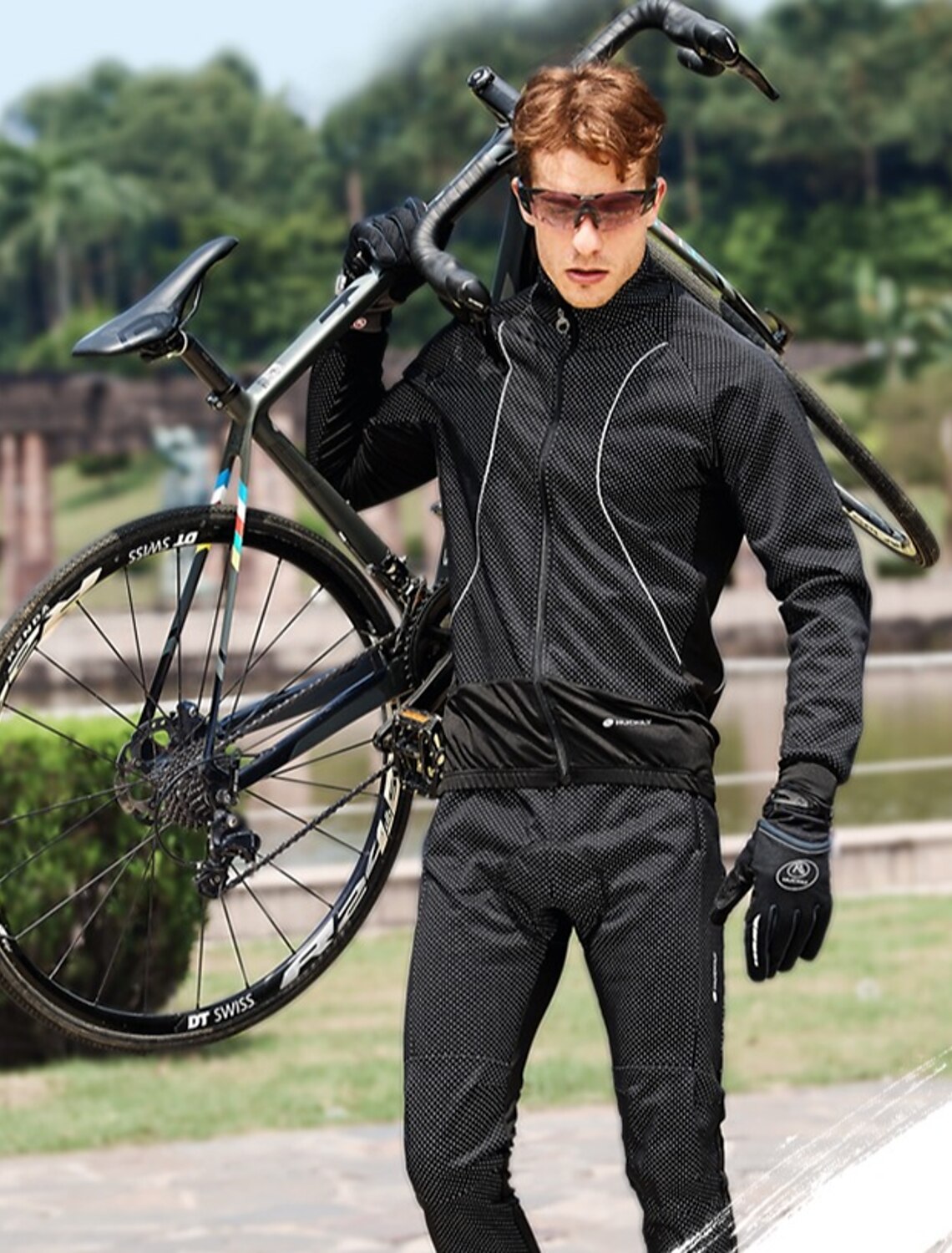 NUCKILY Mens Mountain Bike Cycling Shorts Baggy MTB Shorts Ourdoor Cargo Bicycle Pants