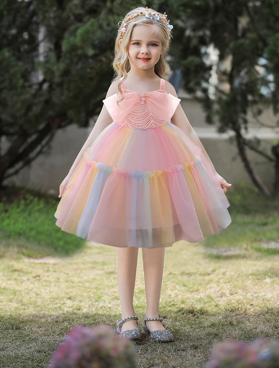 Mädchen Kleid Baby Blumen Prinzessin Tutu Festkleid Minikleid Party Kleid 