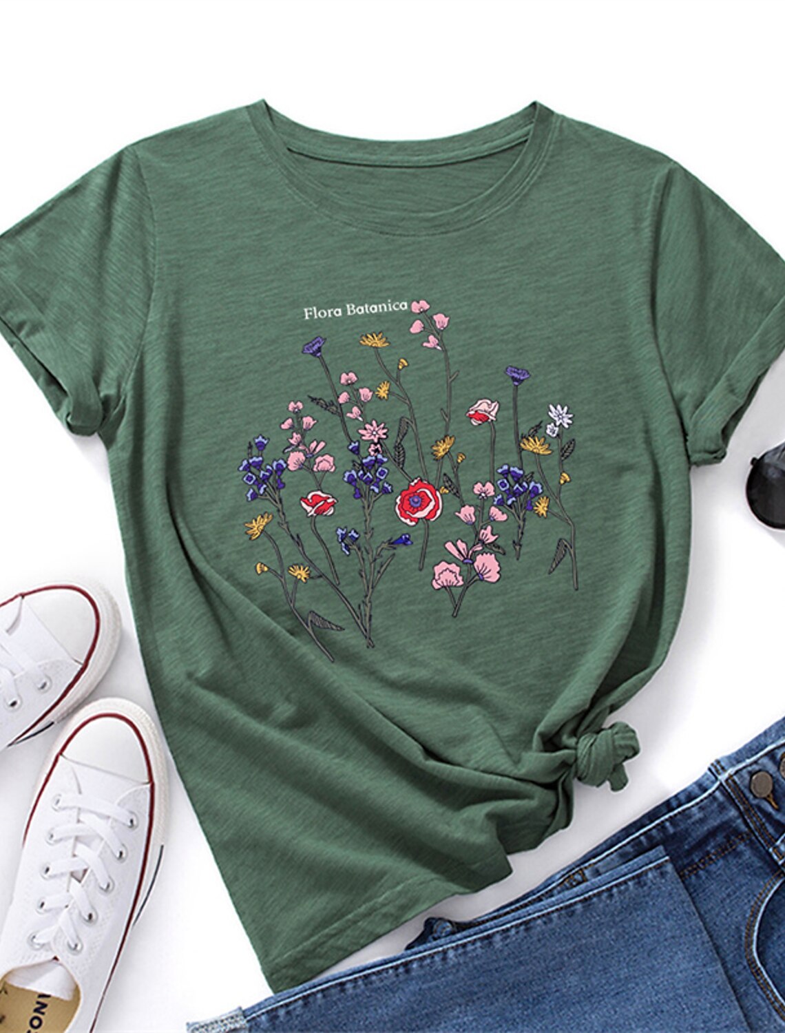 Women's Plus Size Tops Blouse T shirt Floral Print Short Sleeve ...