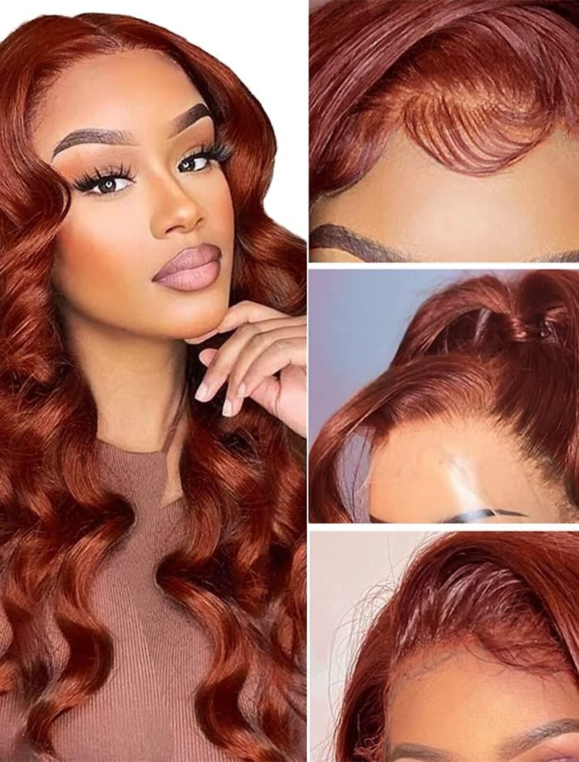 20 Inch Reddish Brown Lace Front wigs Human Hair 13x4 Red Brown Body Wave  Wig Human Hair for Women Brazilian Wavy Human Hair Wigs Pre Plucked with  Baby Hair Auburn Copper Red