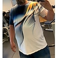 Men's T Shirt Abstract Round Neck Short Sleeve Green Designer White Blue Purple Casual Daily Print Tops Basic Streetwear Exaggerated Summer Graphic Tees