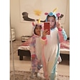 Barn Kigurumi-pyjamas Enhörning Pegasus Ponny Mönster Onesie-pyjamas Rolig kostym Flanelltyg Cosplay För Pojkar och flickor Jul Pyjamas med djur Tecknad serie