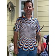 Men's Polo Shirt Tennis Shirt Golf Shirt Graphic Optical Illusion Collar Classic Collar A Sea Blue Black Yellow Light Green 3D Print Halloween Daily Short Sleeve Print 3D Print Clothing Apparel Basic