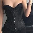 Corset Women's Plus Size Corsets Corsets Country Sexy Lady Sweetheart Tummy Control Push Up Jacquard Jacquard Abstract Flower Hook & Eye Lace Up Nylon Polyester / Cotton Christmas Wedding Special