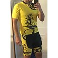 Pánské Cyklodres a kraťasy Krátký rukáv Horská cyklistika Silniční cyklistika Černá Bílá Zelená Grafika Ozubené kolo Jezdit na kole Celotělové oblečení 3D podložka Prodyšné Rychleschnoucí Reflexn