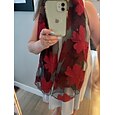 Women's Chiffon Scarf Party Red Scarf Floral   Elegant & Luxurious Wedding Casual Green Fall Winter