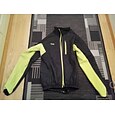 Arsuxeo Herren Langarm Fahrradhose mit Jacke Winter Grün Rot Blau Volltonfarbe Fahhrad Jacke Sportkleidung warm halten Wasserdicht Windundurchlässig Feuchtigkeitsabsorbierend Reflexstreiffen Sport
