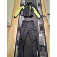 Arsuxeo Herren Langarm Fahrradhose mit Jacke Winter Grün Rot Blau Volltonfarbe Fahhrad Jacke Sportkleidung warm halten Wasserdicht Windundurchlässig Feuchtigkeitsabsorbierend Reflexstreiffen Sport