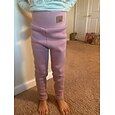 leggings i fleece for småbarn jenter rosa grå svart ensfarge høst vinter aktiv skole 7-13 år