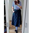 Dame Skjørte Gynge Arbejdsnederdele Rund nederdel Maxi Polyester Sort Rød Grøn Nederdele Trykt mønster Uden for Gade Daglig Weekend S M L