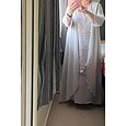 damekjolesæt blondekjole midikjole lyseblå grøn grå halværmet blomstret broderet lagdelt patchwork sommer forår efterår rund hals elegant chinoiserie 2023 m l xl xxl xxxl 4xl 5xl