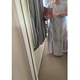 damekjolesæt blondekjole midikjole lyseblå grøn grå halværmet blomstret broderet lagdelt patchwork sommer forår efterår rund hals elegant chinoiserie 2023 m l xl xxl xxxl 4xl 5xl