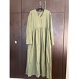 Women's Casual Dress Cotton Dress Swing Dress Maxi long Dress Cotton Basic Classic Outdoor Daily Vacation V Neck Ruched Long Sleeve Spring Fall Winter 2023 Loose Fit ArmyGreen Black White Plain S M L