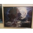 Landscape Wall Art Canvas Giant Moon Summer Night Prints and Posters Portrait Pictures Decorative Fabric Painting For Living Room Pictures No Frame