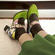 نسائي كعوب مضخات ماري جين أحذية مصنوعة يدويا أحذية كلاسيكية زفاف مناسب للحفلات ورد كعب مخروطي كعب الخيال أمام الحذاء على شكل دائري أنيق عتيق جلد أخضر