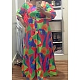 vestido casual plus size curvo vestido swing gráfico vestido longo maxi vestido manga longa renda sem costas ombro de fora moda férias verde verão primavera l xl xxl 3xl