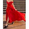 vestido de noche corte a vestido de celebridad vestido rojo verde baile de graduación hasta el suelo manga corta cuello en v otoño invitado a la boda satén con abertura 2024
