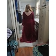 Вечернее платье трапециевидного силуэта, черное платье, винтажное, торжественное, для свадебного гостя, длиной в пол, с длинными рукавами, v-образным вырезом, кружево с аппликациями, 2024