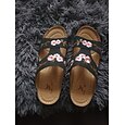 Mujer Sandalias Zapatillas al aire libre Zapatos Confort Exterior Diario Paseo Floral Verano Bordados Tacón Cuña Puntera abierta Casual Tejido Oriental Zapatos de Paseo Cuero Sintético Mocasín Negro