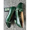 Γυναικεία Γόβες Vintage παπούτσια Χειροποίητα Παπούτσια Vintage παπούτσια Γάμου Πάρτι Ημέρα του Αγίου Βαλεντίνου Φλοράλ Αποκλείστε τη φτέρνα Τακούνι φαντασίας Κομψό Βίντατζ Δέρμα Μοκασίνια Πράσινο