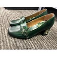 Γυναικεία Γόβες Vintage παπούτσια Χειροποίητα Παπούτσια Vintage παπούτσια Γάμου Πάρτι Ημέρα του Αγίου Βαλεντίνου Φλοράλ Αποκλείστε τη φτέρνα Τακούνι φαντασίας Κομψό Βίντατζ Δέρμα Μοκασίνια Πράσινο