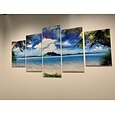 5 pannelli paesaggio stampe poster/foto spiaggia blu mare tramonto moderno wall art appeso a parete regalo decorazione della casa tela arrotolata senza cornice senza cornice