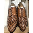 scarpe eleganti da uomo modello spina di pesce marrone in pelle italiana antiscivolo stringate
