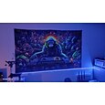 Tapeçaria de luz negra brilho reativo uv no escuro dj chimpanzés animal trippy enevoado natureza paisagem tapeçaria suspensa mural de arte de parede para sala de estar quarto
