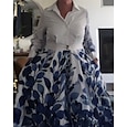 Жен. Платье-рубашка Повседневное платье Платье в стиле 50-х годов Длинное платье на открытом воздухе Офис Повседневные Полиэстер Мода Современное Рубашечный воротник кнопка Карман Длинный рукав