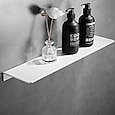 fürdőszobai polc öntapadós kádtároló állvány 30-50cm modern méretű alumínium rozsdamentes fürdőszobai rendszerező fali polc (fekete/fehér)