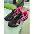 Women's Dance Sneakers Hip Hop Training Performance Practice Sneaker Thick Heel Round Toe Lace-up Adults' Black Peach Pink / White