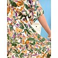Dámské Šifón Šifonové šaty Swingové šaty Letní šaty Květinový Plisé Volány Do V Midi šaty Elegantní Havajské Svatební Párty Poloviční rukáv Léto