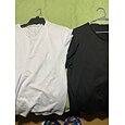 Voor heren T-shirt Korte Mouw V-hals Zomer Effen Modieus Ontwerper Basic Vakantie Straat Uitgaan Wit + Zwart Wit en Blauw Oranje / Groen Top T-shirt voor mannen