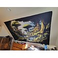 boomhutten bos hangend tapijt kunst aan de muur groot tapijt muurschildering decor foto achtergrond deken gordijn thuis slaapkamer woonkamer decoratie