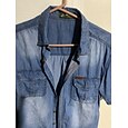 Pánské Košile Košile Chambray Letní košile Džínová košile Košile na knoflíky Riflová košile Námořnická modř Vodní modrá Světle modrá Krátký rukáv Bez vzoru Jednobarevné Přehnutý Venkovní Dovolená