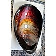 lavabo da bagno rettangolare 21 "x15", miscelatore lavabo e scarico combinato con scarico a scomparsa, lavabo artistico in vetro temperato colorato a forma di barca, lavabo da appoggio sopra lavabo lavabo artistico