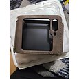 Samsung Galaxy Z Flip 6 Z Flip 5 Z Flip 4 Z Flip 3用電話ケース ウォレットケース ポータブル ジッパーカードスロット ソリッドカラードPC PUレザー