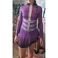 Abito da pattinaggio artistico Per donna Ragazze Pattinaggio sul ghiaccio Vestito Viola Schiena aperta Rete Alta elasticità Allenamento Competizione Vestiti da pattinaggio sul ghiaccio Classico